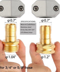 Upgrade Your Sprinkler Setup With This Solid Brass Garden Hose Repair Kit Featuring Two Sets Of Universal Connectors For 5/8 Inch And 3/4 Inch Tubes Plus Heavy Duty Male Female Mender Fittings To Fix Leaks Fast. Solid brass hose repair fittings for 5/8 and 3/4 inch hose