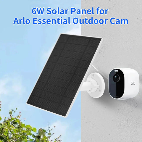 Solar Panel Charger For Essential 2K Outdoor 2nd Gen Essential XL Camera 2nd Gen And Essential Spotlight Camera mounted outside