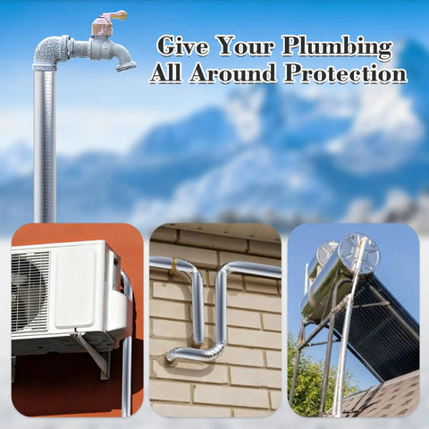 Self Adhesive Slit Foam Pipe Insulation Tubes For Spigot And Outdoor Pipes Freeze Protection Water Heater Lines Three Pack