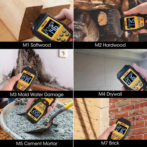 7 In 1 Digital Wood Moisture Meter For Firewood And Woodworking Pin Type Tester For Walls Drywall Paper Floor Dampness