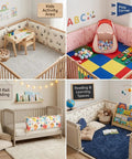 Built Tough Quilted Wall Padding Panels 4 Pack Thick Cushion Guards With Secure Tie Straps in a kids activity area.