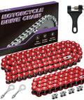 420 Chain Replacement for Mini Bike Fits Predator 212 196cc 6.5HP and CT200U with alloy steel, red links, chain tool.