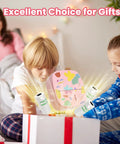 Children excitedly unboxing the Super Slick Mini Sticker Printer And Quick Photo Maker, Pocket Sized Portable Inkless Device.
