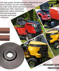 Left Hand Brake Assembly Kit With Brake Disc And 2 Pucks For MTD Murray Troy-Bilt Yard Machines, shown with lawn mowers