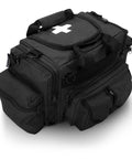 Deluxe EMS Trauma Bag For First Responders With Eight Pockets And Removable Organizer Pro Grade Heavy Duty Polyester PVC Coated Medical Kit Carryall Measures 22 Inches By 11 Inches By 11.5 Inches Black