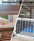 Beefy Steel Frame Loft Pigeon Trap Door Rust Resistant Bird Cage Entrance with white pigeon and wire mesh view