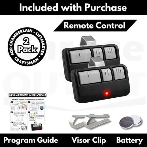 Universal Garage Door Opener Remote With 3 Buttons, Extra Long Range, Compatible With Models From 1993 To Present, 2-pack