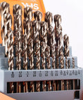 Cobalt Drill Bit Set 29 Piece Pro Grade M35 High Speed Steel One Sixteenth To One Half Inch Jobber Length For Hardened Metal