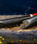 Heavy Duty Industry Standard 19 Needle Scaler Kit With Pistol Grip, 3000 BPM, 5.5 CFM At 90 PSI, on rusted metal surface