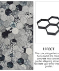 Hexagonal Concrete Molds For Pavers And Stepping Stones Reusable Flexible Walkway Molds For Patio Garden And Lawn Create Custom Paving Slabs And Stylish Pathways No Fuss DIY Friendly 13.65 By 13.65 Inch showing hex pattern and mold effect
