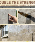 Water Based Concrete Cure And Sealant Liquid For New Slabs Driveways And Patios Heavy Duty Moisture Lock applied to a wall.