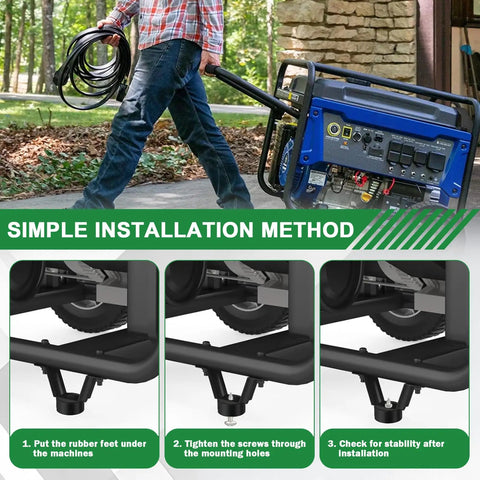 Heavy Duty Anti Vibration Rubber Feet Pad Set For Air Compressors Generators And Pressure Washers With Included Hardware shown during installation.