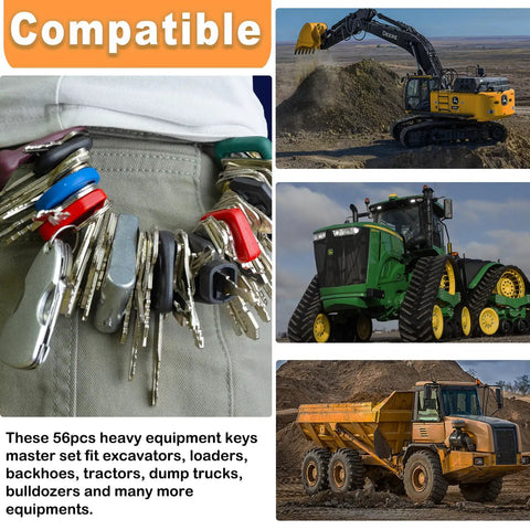 56 Piece Heavy Equipment Master Key Set For Excavators Dozers Loaders And More Universal Heavy Duty Keys On Display