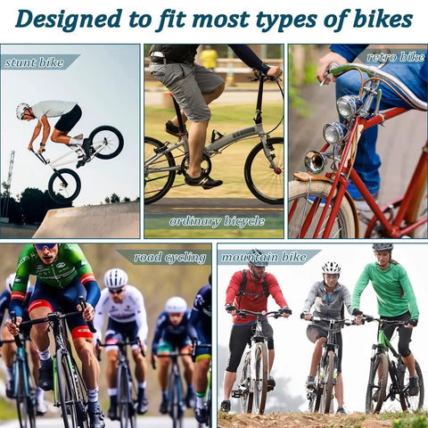 V Brake Noodle Cable Guide Set fit for stunt, ordinary, retro, road, and mountain bikes, showcasing various cycling styles.
