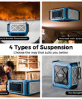 Heavy Duty Hanging Dust Filtration System With 270 Degree Intake 780 And 1080 CFM Built In Ionizer Remote Control And Strong Vortex Fan for Fire and Smoke Restoration, Mounted with Screws, Flatwise, and Put Straight for Home Garage or Shop Dust Collection