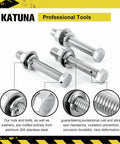 KATUNA 304 stainless steel bolts with nuts and washers; three hex bolts shown