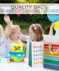 Birthday Gift Bags Set Of 2 Large 16 Inch Gift Bags With Handles Includes Matching Tissue Paper Cards And Stickers