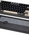 Premium Seventy Five Percent Mechanical Keyboard With Custom Lubed Silent Switches And Triple Mode Wireless featuring a black aluminum frame and textured keycaps.