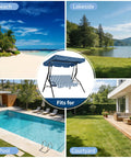 Adjustable Canopy Three Seat Patio Swing For Adults With Heavy Duty Steel Frame And 600 Lb Capacity, versatile for outdoor use