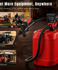 Tough As Nails Cordless Gas Can Pump Delivers 3.7 Gpm Flow Without A Single Sweat Perfectly For Rig Ready Worksites And Heavy Duty Garage Gear Upgrades with red gas can and pump for fueling equipment.