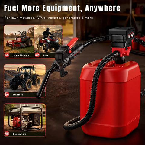 Tough As Nails Cordless Gas Can Pump Delivers 3.7 Gpm Flow Without A Single Sweat Perfectly For Rig Ready Worksites And Heavy Duty Garage Gear Upgrades with red gas can and pump for fueling equipment.