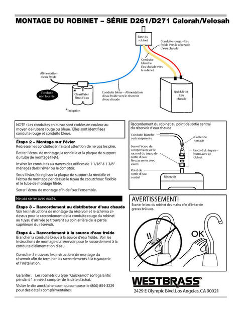Installation guide for Calorah One Handle Hot Water Dispenser Faucet, 10 Inch, Polished Chrome, Instant Near Boiling Water