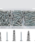 Zinc Self Drilling Drywall Anchors Kit With Screws 104 Pack In 3 Sizes Including 52 Heavy Duty Metal Wall Anchors