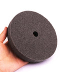 Knockout 6 Inch Fiber Buffing Wheel With 180 Grit Heavy Duty Nylon Quick Change Polishing Pad For Bench Grinder in hand