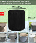 Beefed Up Weatherproof Patio Cooler Bar Table Cover For Keter Pacific 7.5 Gallon, 21 Inch Diameter by 23 Inch High, Oxford Fabric