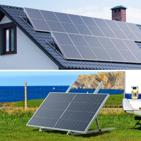 41 Inch Adjustable Solar Panel Mount Brackets With Foldable Tilt Legs Aluminum Roof RV Boat Mounting Stand For 100W To 400W Panels Easy Install All Weather Off Grid Ready 2 Pack
