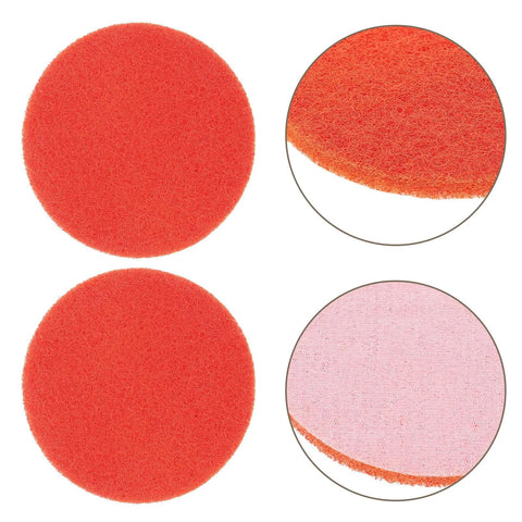 10 Pcs Orange Nylon Hook And Loop Electric Sanding Discs 2000 Grit showing two red discs and backing detail.