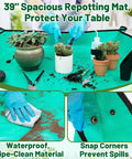 Beginner Friendly Gardening Tools Kit For Women, 20 Piece Indoor Succulent And Bonsai Care Set with green repotting mat and tools