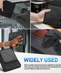 Super Absorbent Microfiber Car Drying Towel Thickened Lint Free Auto Wash Cloth Scratch Safe Automotive Detailing Tool Hella Quick Dry Wipe used on various surfaces.