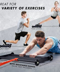 Exercise demonstrations using Glute Ham Glider For Home Gym Workouts, Booty Builder And Leg Exercise Roller, Glute Hamstring Trainer For Abs And Core