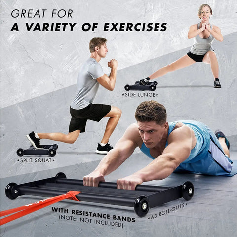 Exercise demonstrations using Glute Ham Glider For Home Gym Workouts, Booty Builder And Leg Exercise Roller, Glute Hamstring Trainer For Abs And Core