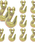 Ten Pack Heavy Duty Chain Hooks Forged Grade 70 Grab Hooks Three Eighths Inch For Truck Trailer Rigging Crane And Boat Applications Up To 26,000 Pounds Capacity Durable Easy To Attach Design For Secure Lashing