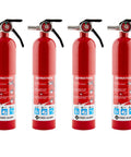 Home Fire Extinguisher Kit Four Pack UL Rated 1A 10B C Rechargeable All Metal Construction Easy To Use Multi Purpose Fire Extinguisher for Wood Paper Fabric Flammable Liquids and Electrical Fires