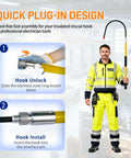 Beefy One Piece Insulated Rescue Hook Rated at 35 KV Solid Electrician Pole for EV and Hybrid Car Repair Road Ready Safety Gear built for easy assembly.
