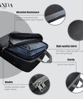 4 Piece Compression Packing Cubes Set For Travel Expandable Carry On Organizers Space Saving Luggage Bags Black with open top view