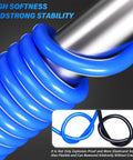 Close-up of Blue One Quarter Inch PU Air Hose 10 Meter Length Built Tough Oil Resistant coiled around a metal pole