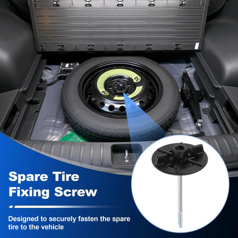 Spare Tire Fixing Screw For Kia Sportage 2011-2016 And Hyundai Tucson 2004-2006 shown securing spare tire in trunk