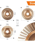Three Pack Woodworking Carving Wheels With 22mm Bore Abrasive Sanding Discs detailed size dimensions and design view.