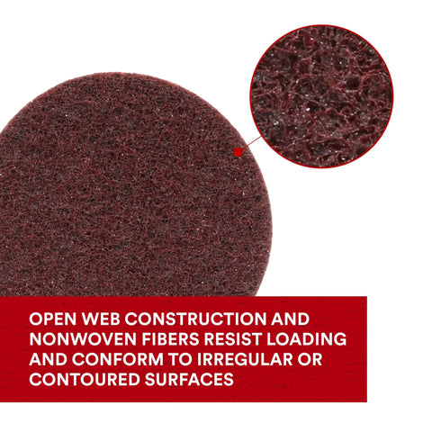 Surface Conditioning Discs for Sanding and Metal Prep, Hook and Loop Backing, Aluminum Oxide, Medium Grit, 5 Inch Diameter, Pack of 10