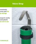 Velcro strap feature on Collapsible 18 Foot Wire Pulling Fish Pole For Attics Ceilings And Crawl Spaces Far Reaching Cable Puller Tool
