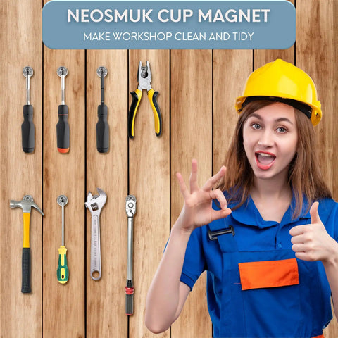 Heavy Duty Neodymium Mounting Magnets With Screws, 40 Lbs Holding Power, storing tools on wooden wall