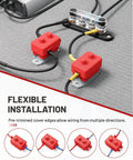 30 Amp Auto Reset Circuit Breaker With Cover For DC 12V-24V Systems Nylon Insulated Anti Rust Stud Terminals Easy Reusable Overload Protection For Automotive Truck Camper RV And Solar Battery Chargers, red cover wiring angles