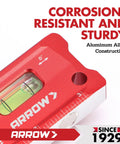 Close-up of a 4 Inch Torpedo Level Offering Killer Magnet Grip And Dead On Accuracy in red aluminum construction.