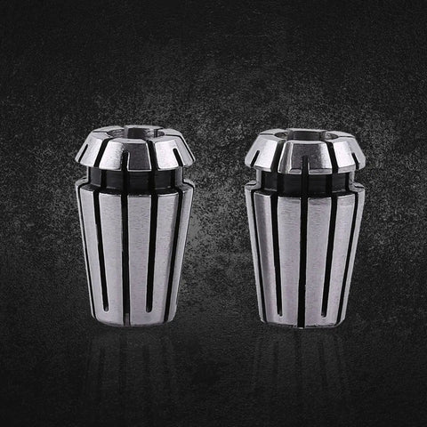 Ultra Precise 15 Pcs ER11 Spring Collet Set For CNC Engraving Milling Lathe With 65Mn Steel Gripping Tools From 1 To 7mm Range, detailed view of two collets.