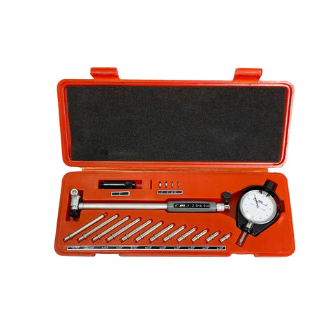 Dial Bore Gauge Set Pro Grade With 0.0005 Inch Graduation For 2 To 6 Inch Range 10 Inch Depth 12 Interchangeable Anvils Precision Engine Cylinder Measurement Of Bore Diameter Taper And Out Of Roundness