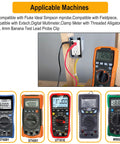 Test Lead Set 14 For Multimeters And Clamp Meters With Red And BlackThreaded Alligator Clips And 4Mm Banana Probes installed